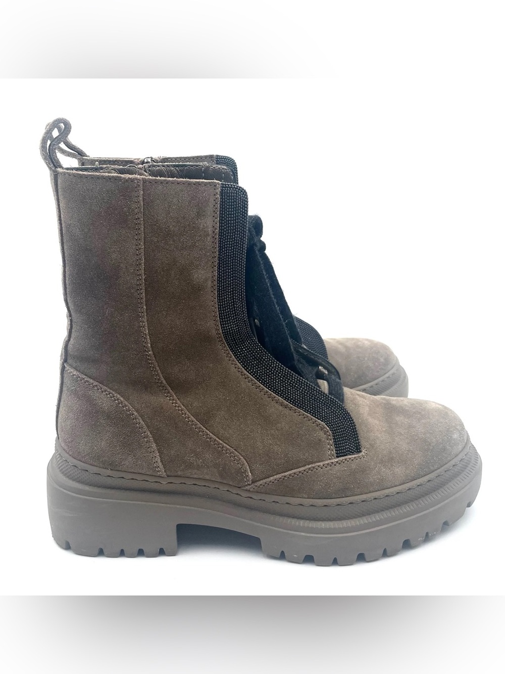 Brunello Cucunelli Taupe Combat Boots Size 36.5